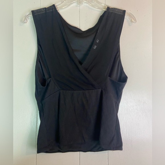 Express cropped sheer back mesh Black ladies top small scoop neck neutral - Picture 5 of 5